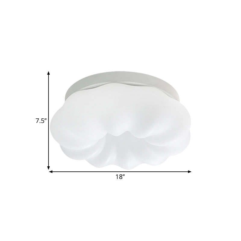 Cloud-Like Ceiling Lamp: Simplicity LED Flush Mount Fixture in 3 Colors, 12"/18" Width