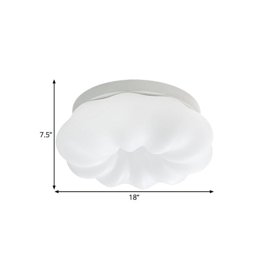 Cloud-Like Ceiling Lamp: Simplicity LED Flush Mount Fixture in 3 Colors, 12"/18" Width