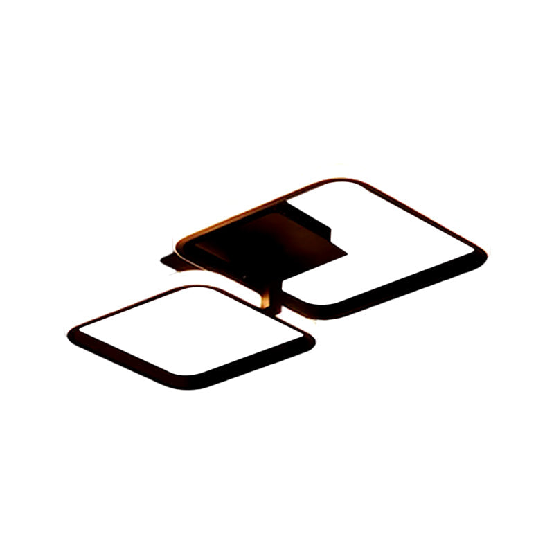 Minimalistic Acrylic Square Flush Mount LED Ceiling Light - Warm/White, 21"/23.5" Long