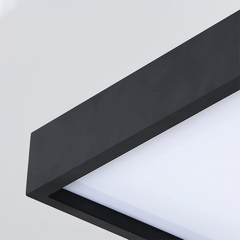 Contemporary Black Square Flush Light with Acrylic Shade - LED Bedroom Ceiling Fixture (16"/19.5" Wide)