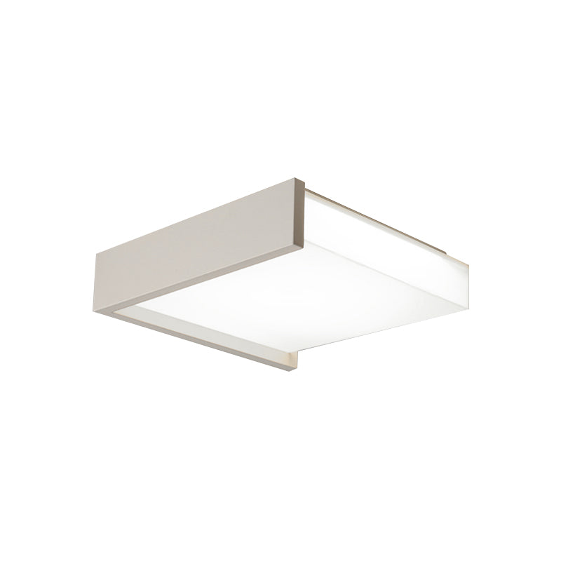 Modern Square LED Ceiling Light with Acrylic Shade - White Bedroom Flush Mount