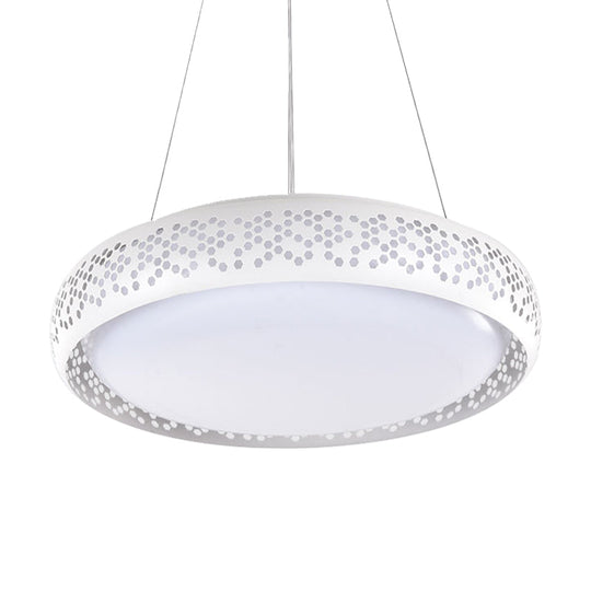 Cursa - Modern Black/White Drum Hanging Pendant Light 1 Head Metal Fixture In Warm/White/Natural