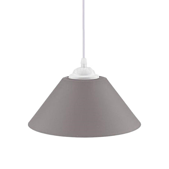 Modern Metal Conic Pendant Light with Adjustable Cord for Living Room - Black/Gray/Dark Green
