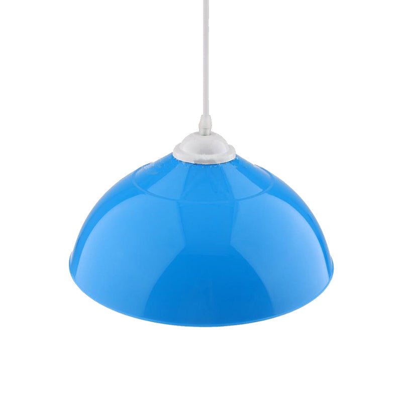 Modern Metallic Bowl Pendant Light - Polished Black/Grey Finish