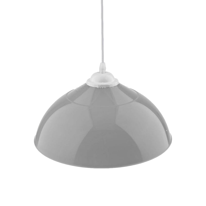 Modern Metallic Bowl Pendant Light - Polished Black/Grey Finish