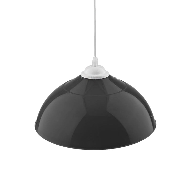 Modern Metallic Bowl Pendant Light - Polished Black/Grey Finish