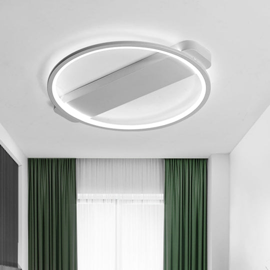 Modern Ring Acrylic Flush Light: 18"/25.5" Wide LED Ceiling Fixture for Living Room (Black/White)