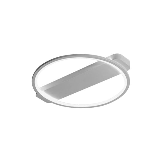 Modern Ring Acrylic Flush Light: 18"/25.5" Wide LED Ceiling Fixture for Living Room (Black/White)