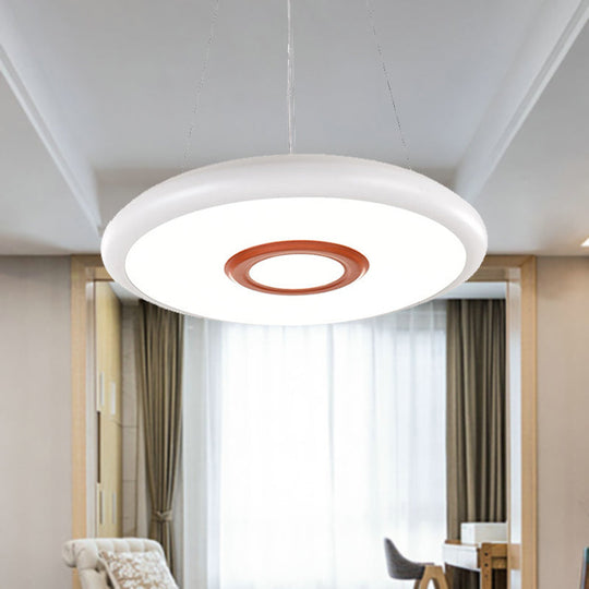 Circular Metal Hanging Lamp Kit - Led Pendant Lighting Fixture In Warm/White/Natural Light 18/22
