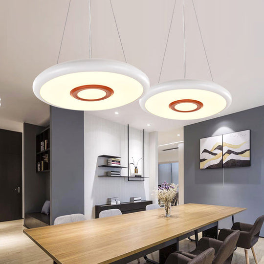 Circular Metal LED Pendant Lamp Kit in Warm/White/Natural Light - 18"/22" Wide