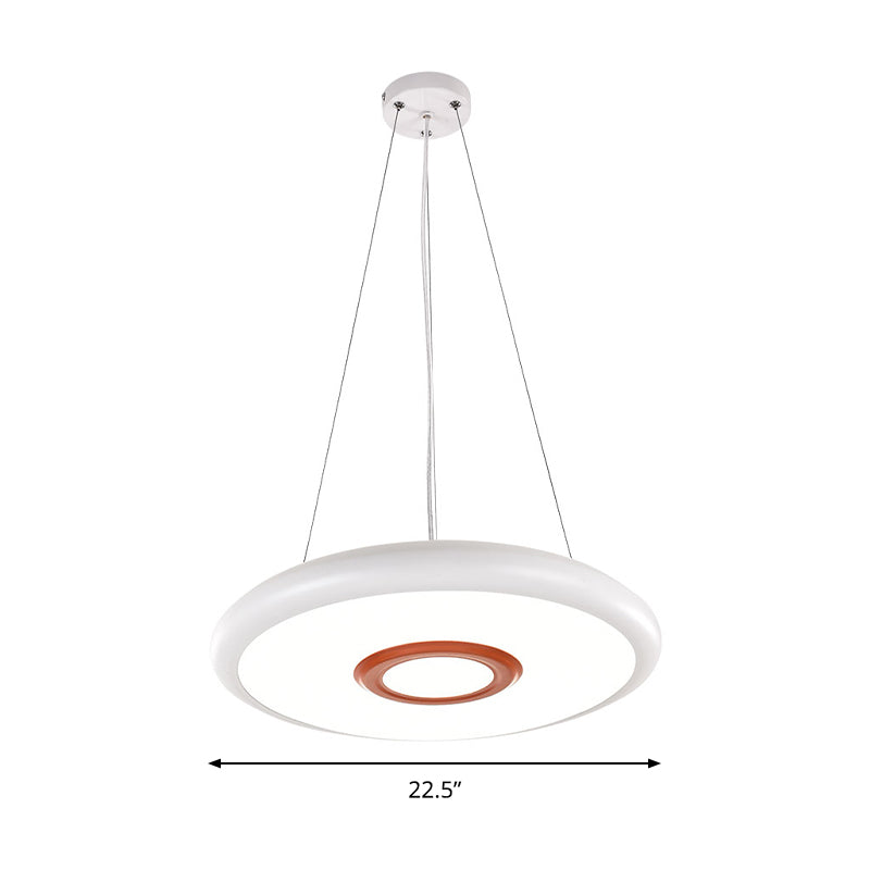 Circular Metal LED Pendant Lamp Kit in Warm/White/Natural Light - 18"/22" Wide