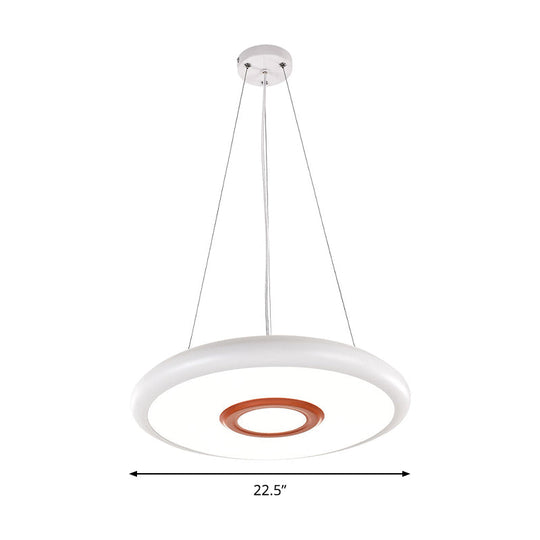 Circular Metal Hanging Lamp Kit - Led Pendant Lighting Fixture In Warm/White/Natural Light 18/22