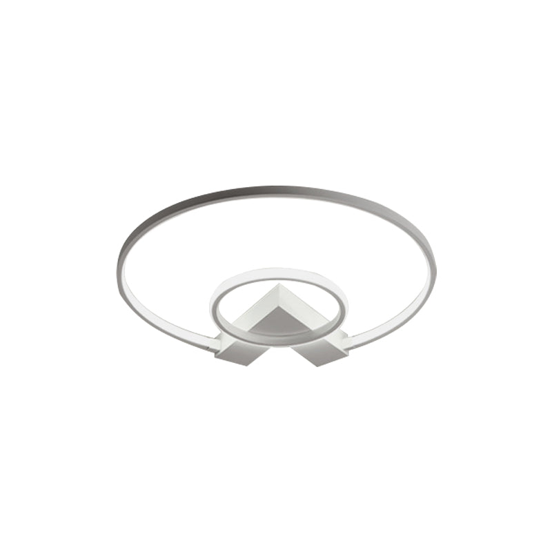 Modern Single Light White/Gold Flushmount Ceiling Fixture with Acrylic Panels