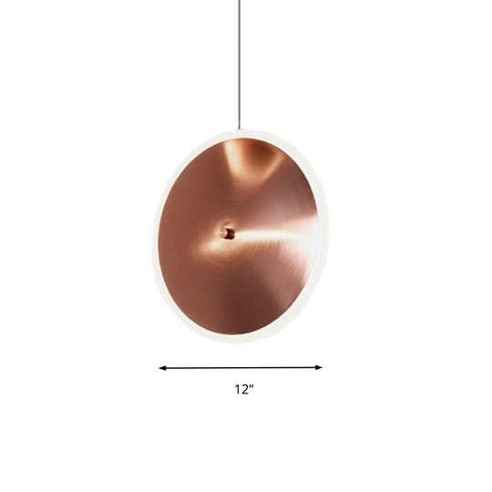 Suspension LED en forme de disque en or rose en blanc chaud - 8/12/16"W