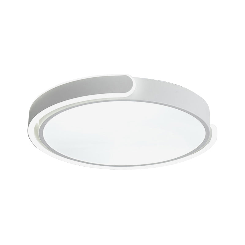 Modern LED Flush Ceiling Light with Acrylic Shade in Black/White/Champagne, 15"/19"/23" Diameter - Warm/White Bedroom Fixture