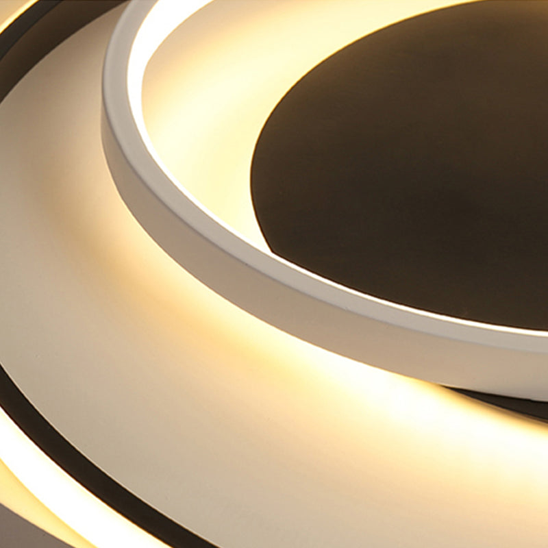 Modern Black Flush Ceiling Lighting Fixture - 18/21.5 Round Acrylic Led Light In Warm/White