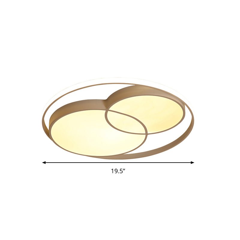 Modern Metal Black/White Circle Ceiling Flush Mount with Integrated LED for Bedroom Lighting