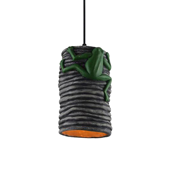 Frog Deco Industrial Pendant Light in Brass/Black/Grey for Bars - Cement and Resin Lamp
