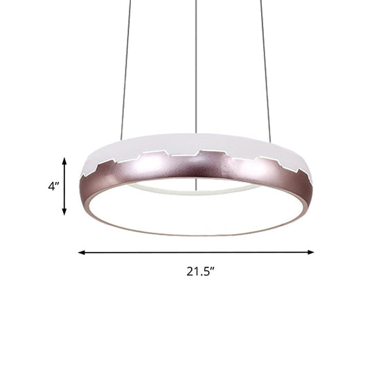 Rose Gold Ring Led Pendant Light Kit In White/Warm 18/21.5 Wide
