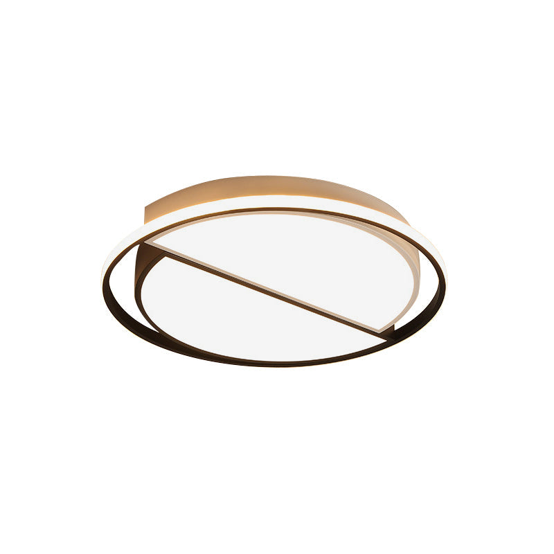 Contemporary Black Metal Flush Mount Lamp with LED Ceiling Fixture for Bedroom, 2 Sizes Available