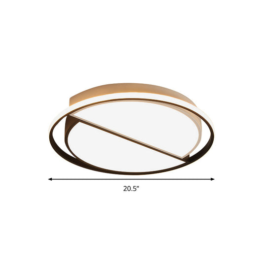 Contemporary Black Metal Flush Mount Lamp with LED Ceiling Fixture for Bedroom, 2 Sizes Available