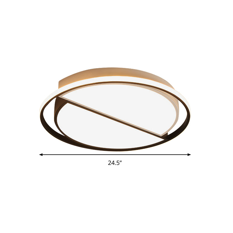 Contemporary Black Metal Flush Mount Lamp with LED Ceiling Fixture for Bedroom, 2 Sizes Available