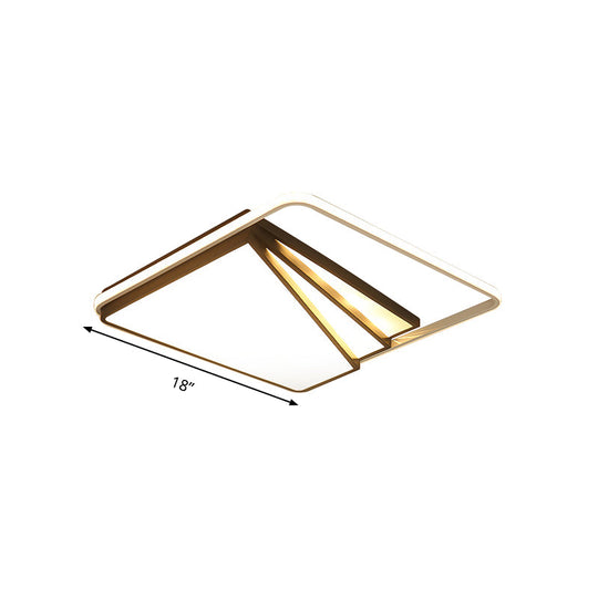 Modern Multi-Layer Flush Mount Ceiling Light - Metal LED, Wide 18"/23.5"/35.5", Black, Bedroom