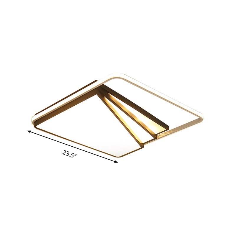 Modern Multi-Layer Flush Mount Ceiling Light - Metal LED, Wide 18"/23.5"/35.5", Black, Bedroom