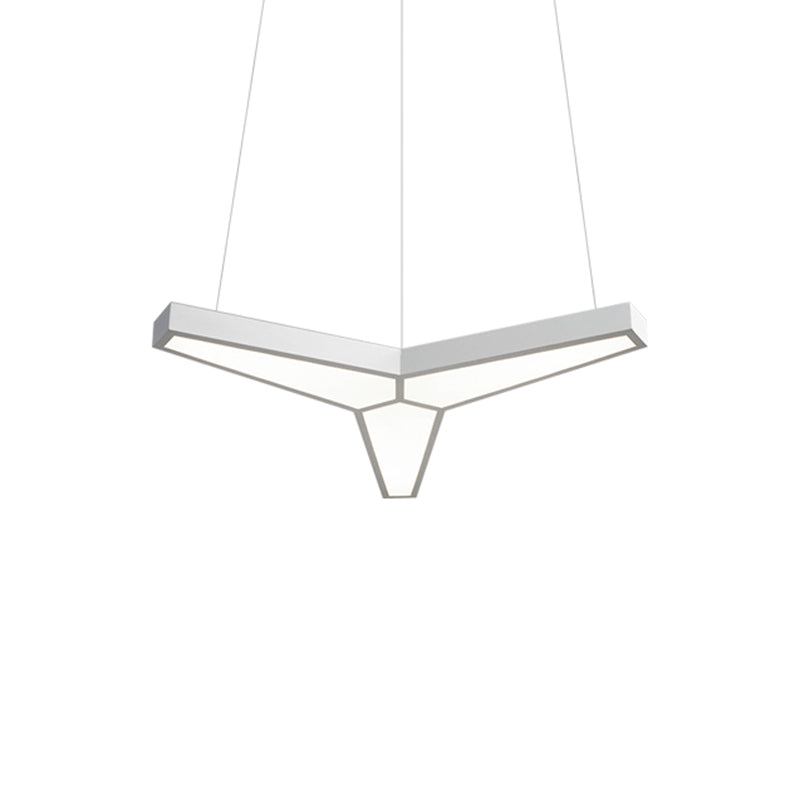 Modern Metal Y Shape LED Ceiling Lamp with 3 White Lights and Acrylic Diffuser - Available in Multiple Light Shades