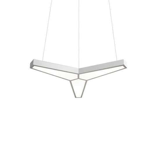 Modern Metal Y Shape Hanging Lamp With 3 Led Lights And White Acrylic Diffuser For Ceiling -