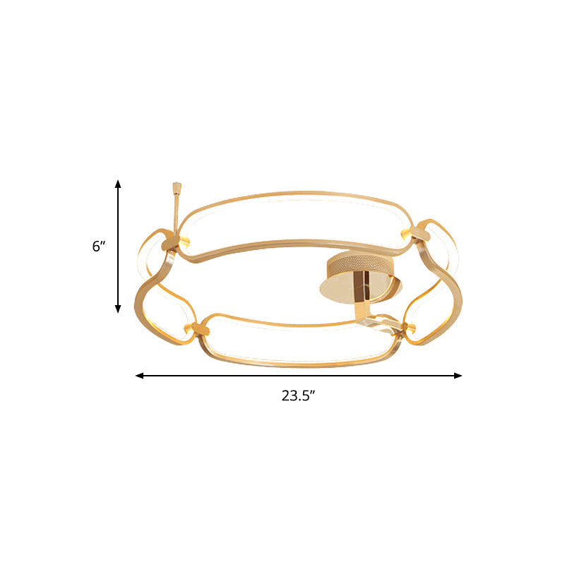 Contemporary LED Gold Flush Ceiling Light: 18"/23.5"/31.5" Wide Acrylic Fixture in Warm/White/Natural Light