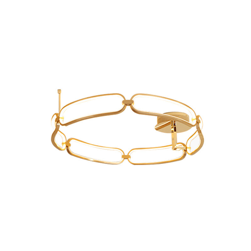 Contemporary LED Gold Flush Ceiling Light: 18"/23.5"/31.5" Wide Acrylic Fixture in Warm/White/Natural Light