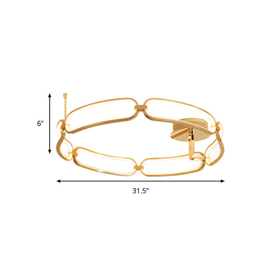 Contemporary LED Gold Flush Ceiling Light: 18"/23.5"/31.5" Wide Acrylic Fixture in Warm/White/Natural Light