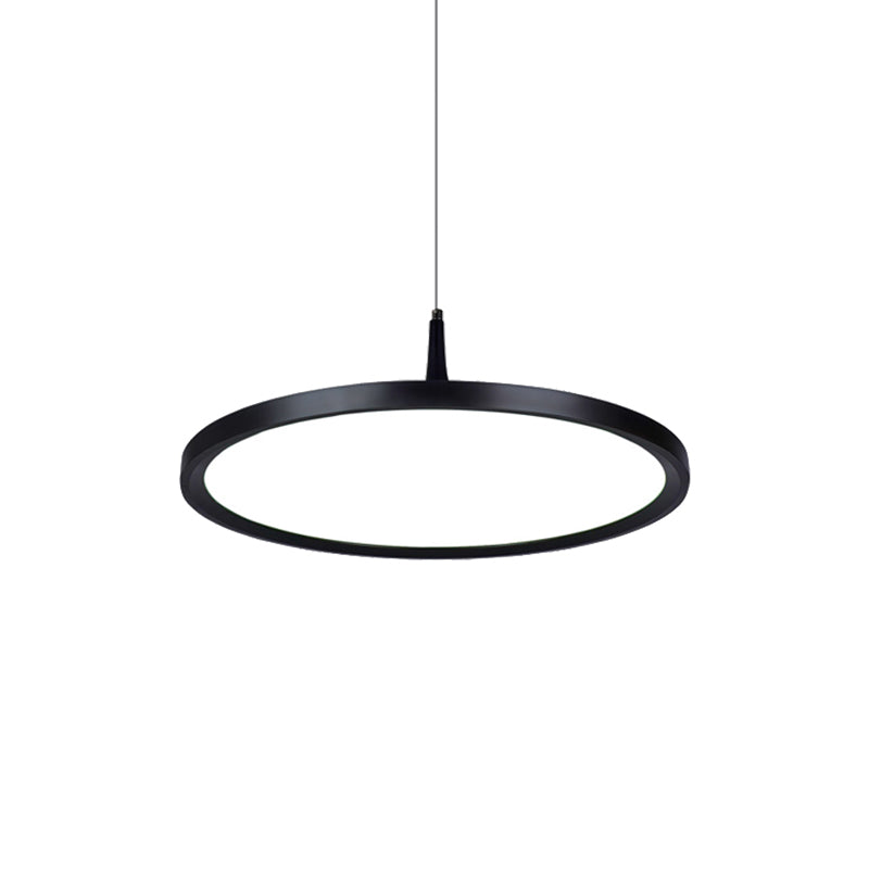 Sleek LED Office Pendant Lamp with Metal Shade - White/Black Ceiling Fixture in Multiple Sizes and Light Options