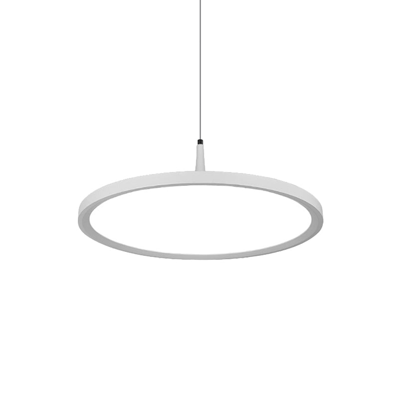 Sleek LED Office Pendant Lamp with Metal Shade - White/Black Ceiling Fixture in Multiple Sizes and Light Options