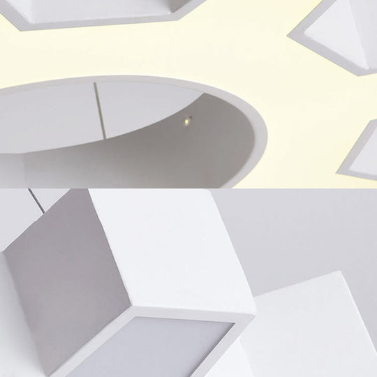 Contemporary Metal LED Pendant Lamp for Gym - Wide Gear Shape, White/Black, White/Warm Light