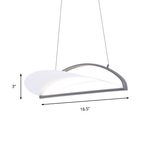 Modern Ultra Thin LED Pendant Ceiling Lamp, Grey/White, 16.5"/23.5" Wide