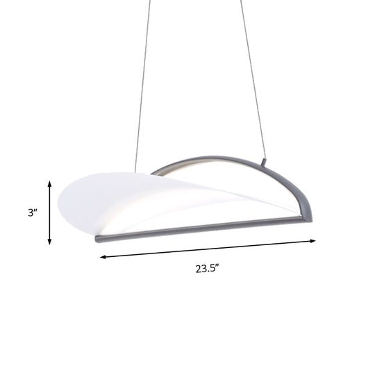 Modern Ultra Thin LED Pendant Ceiling Lamp, Grey/White, 16.5"/23.5" Wide