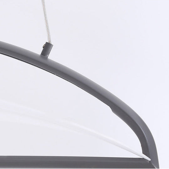 Modern Ultra Thin LED Pendant Ceiling Lamp, Grey/White, 16.5"/23.5" Wide