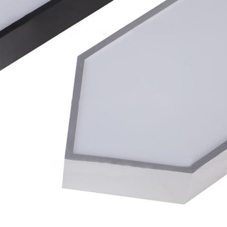 Modern Metal Linear Pendant Lighting Kit - Led White/Black/Silver Hanging Lamp In White/Warm/Natural