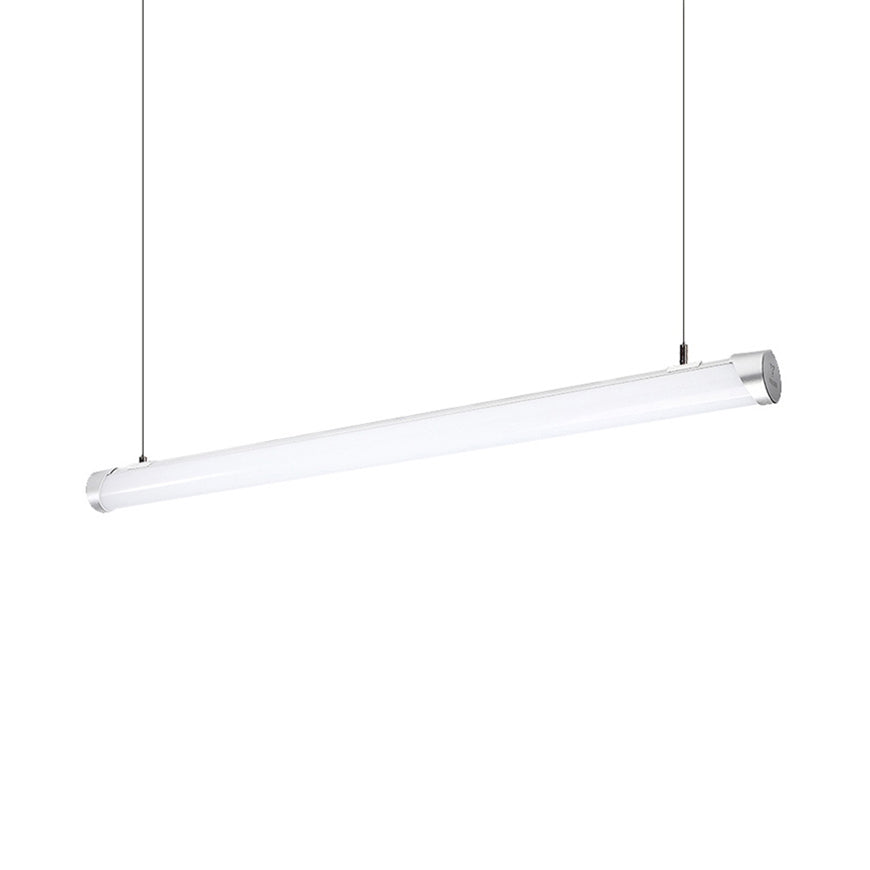 Modern LED Silver Tube Suspension Lamp: Hangable Metal Ceiling Pendant Light (White/Warm/Natural)