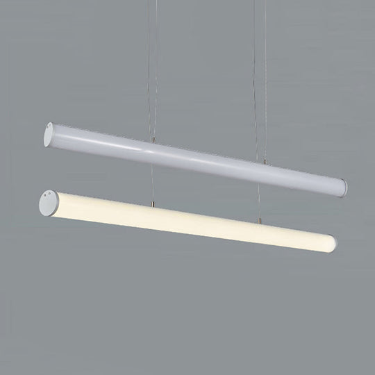 Modern Led Silver Tube Suspension Lamp - Stylish Hanging Pendant Light In Multiple Options