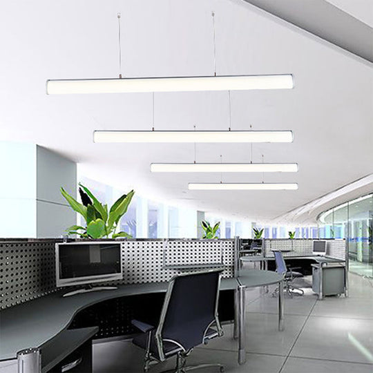 Modern LED Silver Tube Suspension Lamp: Hangable Metal Ceiling Pendant Light (White/Warm/Natural)