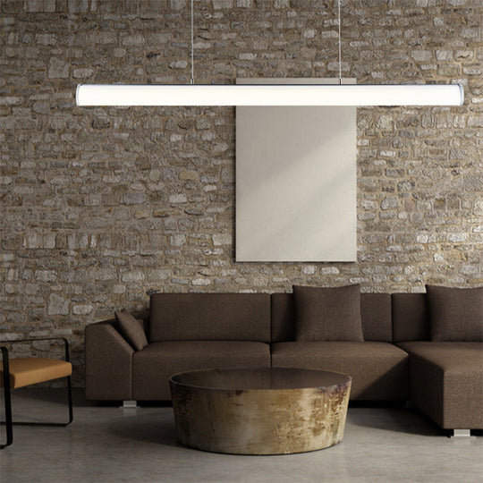 Modern Led Silver Tube Suspension Lamp - Stylish Hanging Pendant Light In Multiple Options