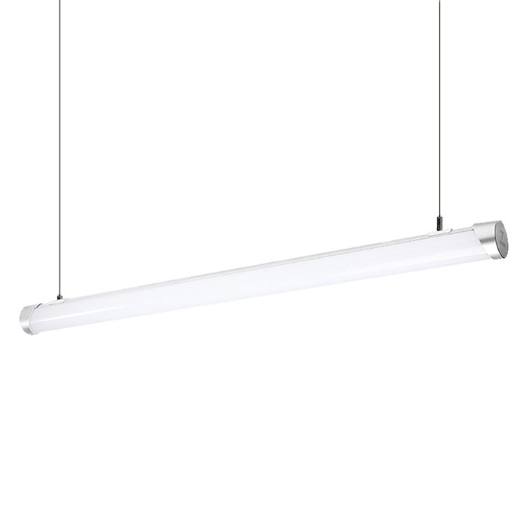 Modern LED Silver Tube Suspension Lamp: Hangable Metal Ceiling Pendant Light (White/Warm/Natural)
