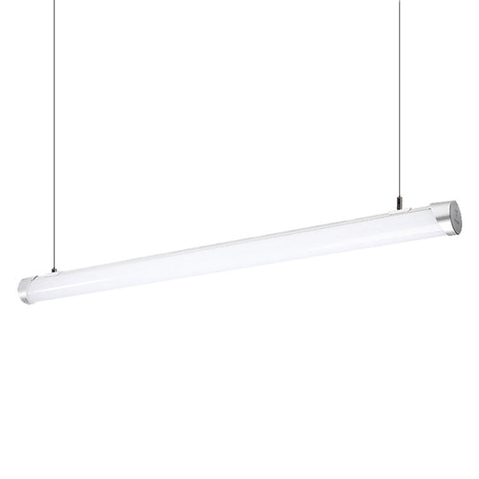 Modern LED Silver Tube Suspension Lamp: Hangable Metal Ceiling Pendant Light (White/Warm/Natural)