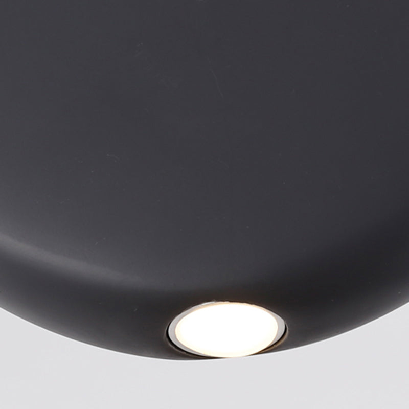 Nordic LED Resin Hanging Lamp, Black/Grey/Green, Round Suspension Pendant, Warm/White Light, 6"/8.5/12"W