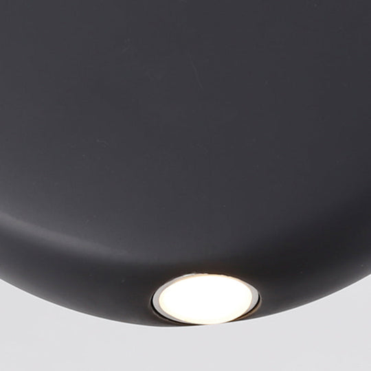 Nordic LED Resin Hanging Lamp, Black/Grey/Green, Round Suspension Pendant, Warm/White Light, 6"/8.5/12"W