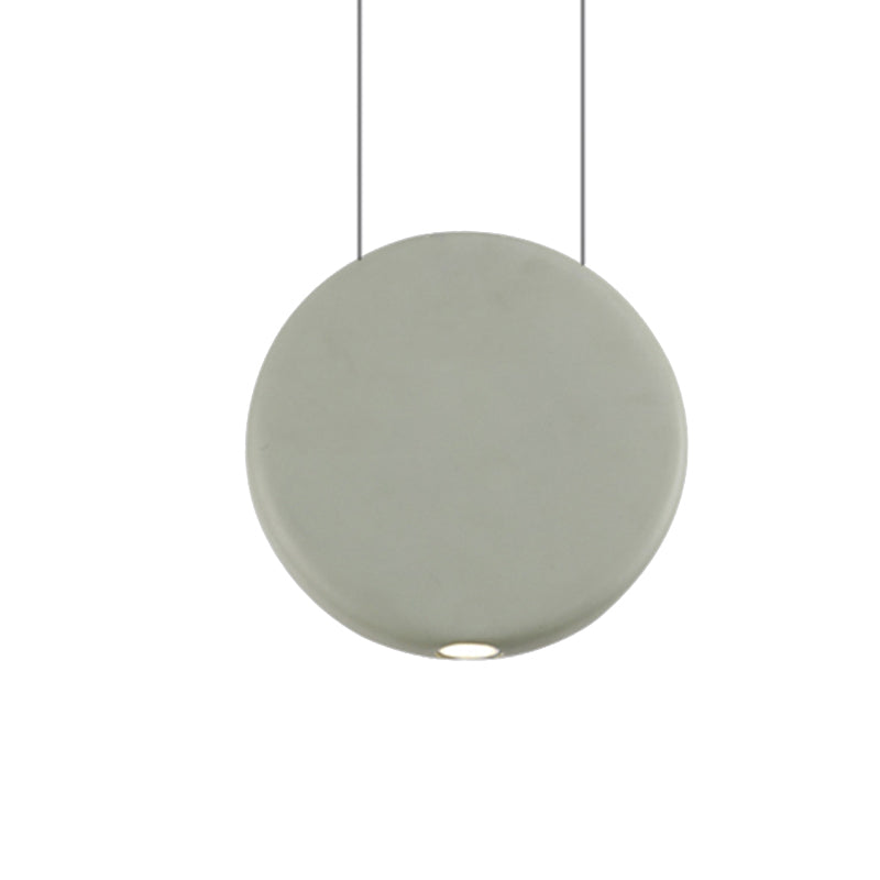 Nordic LED Resin Hanging Lamp, Black/Grey/Green, Round Suspension Pendant, Warm/White Light, 6"/8.5/12"W