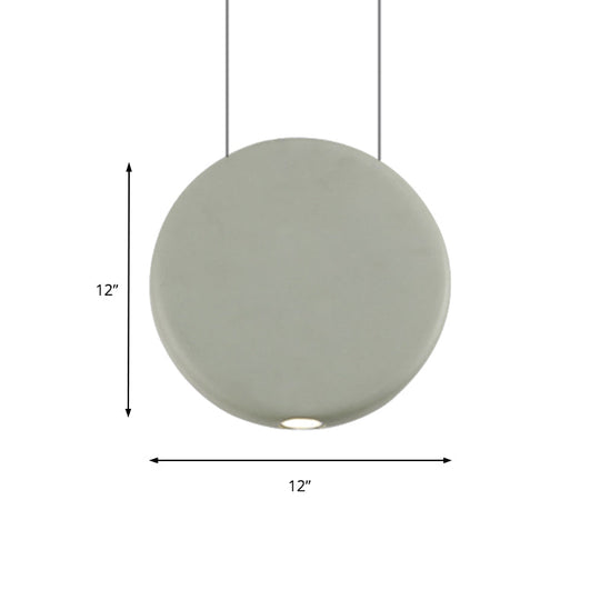 Nordic LED Resin Hanging Lamp, Black/Grey/Green, Round Suspension Pendant, Warm/White Light, 6"/8.5/12"W